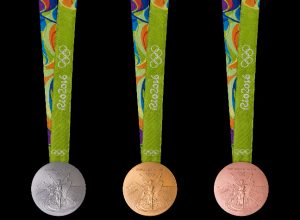 The medals feature images of Nike the Panathinaiko Stadium and the Acropolis Photo Rio 2016 Alex Ferro