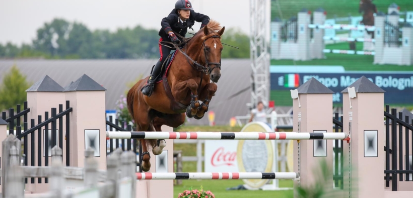 Filippo Bologni sale sul podio della 155 (Prijs BMT) di Waregem (CSI5*)