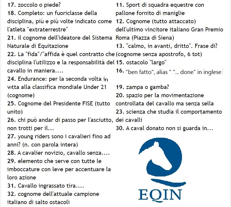 #challenge: cruciverba equestre (n. 1) - chi tra voi davvero "sa tante cose" sui cavalli? 2