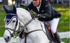 Riccardo Pisani ai piedi del podio dello STAWAG-Prize (Aachen International Jumping - CSI3*)