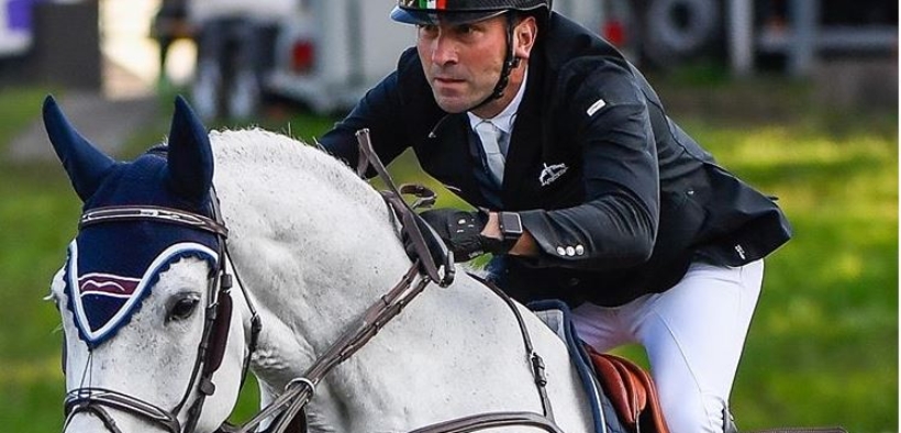 Riccardo Pisani ai piedi del podio dello STAWAG-Prize (Aachen International Jumping - CSI3*)