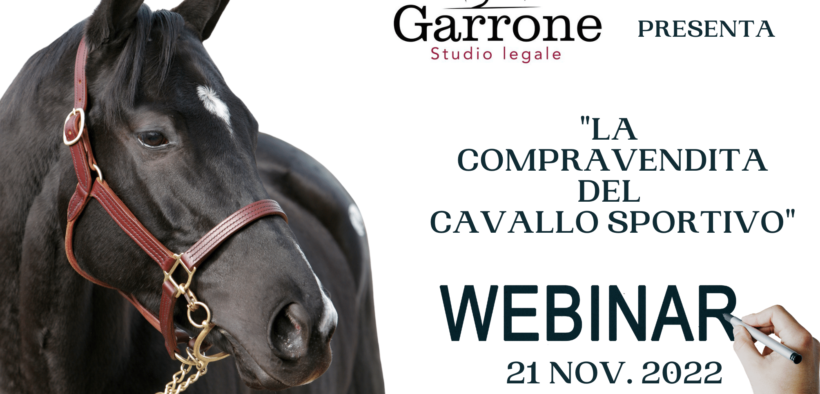 La compravendita del cavallo sportivo: webinar del 21 novembre 1