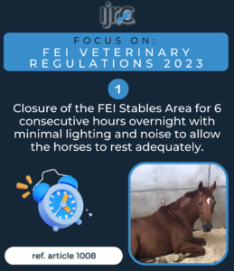 Nuovi regolamenti veterinari e di gestione delle scuderie in concorsi FEI 1
