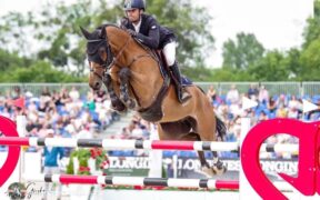 Emanuele Camilli ai piedi del podio della 150 a Falsterbo (CSIO5*)