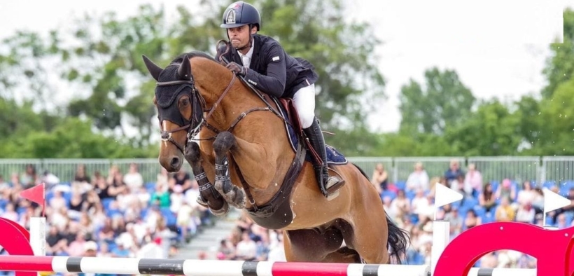 Emanuele Camilli ai piedi del podio della 150 a Falsterbo (CSIO5*)