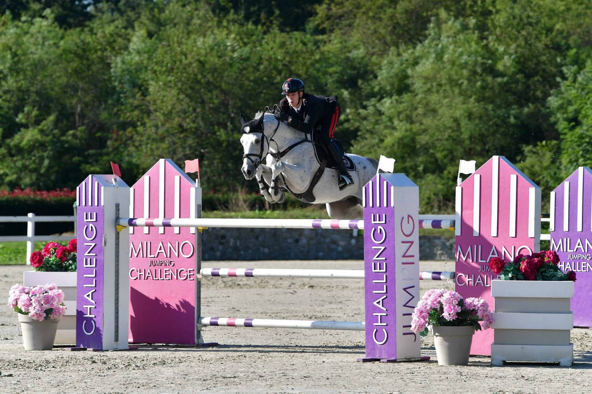 Giacomo Casadei sul podio della 145 LR Mascheroni di Gorla Minore (CSI3*)