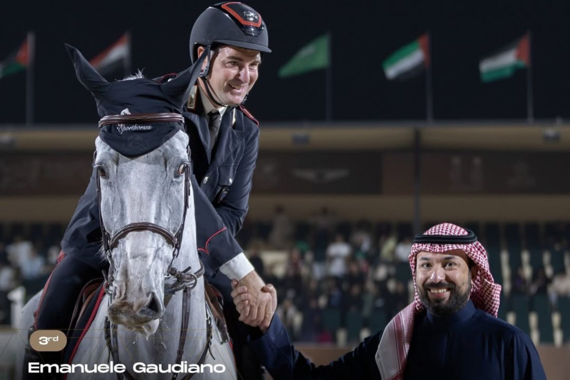 Terzo posto di Emanuele Gaudiano nella 145 LR del CSI4*-W di Riyadh