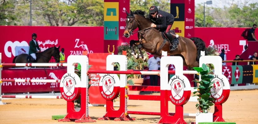 Emanuele Gaudiano ha sfiorato la vittoria nella 145 di Doha (CSI5*)