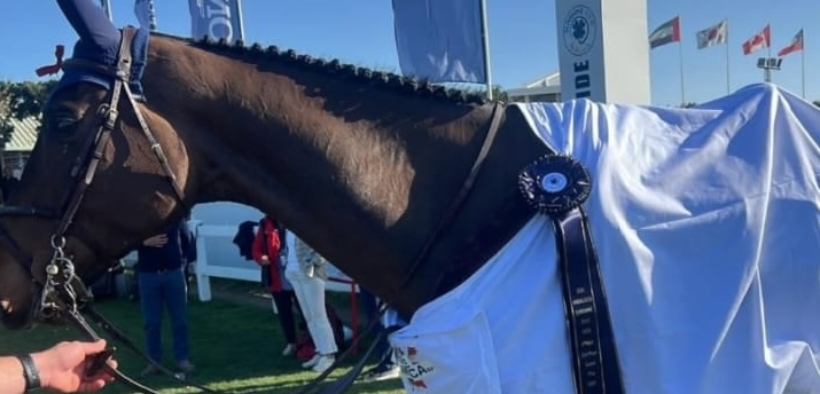 Riccardo Pisani sul podio del Grand Prix di Vejer de la Frontera (CSI4*)