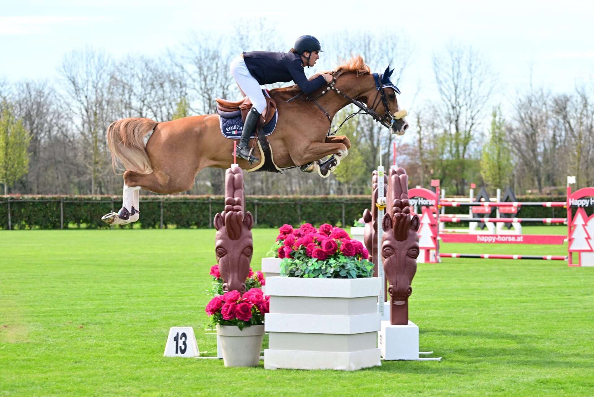 Elia Simonetti ai piedi del podio nel GP di Gorla Minore (CSI4*)