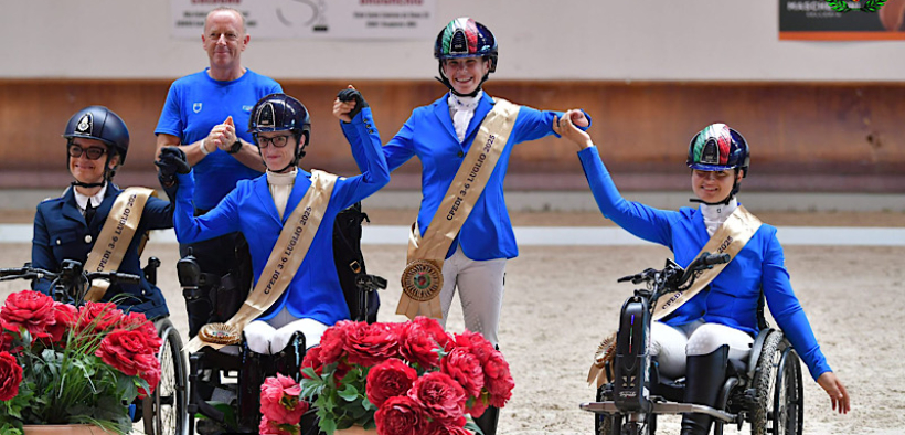 La Nazionale azzurra di paradressage ha vinto l'Internazionale di Ornago