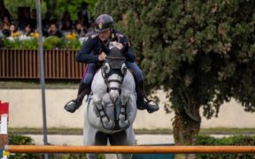 Luca Coata sul podio della 145 LR del CSI2* di Wiener Neustadt