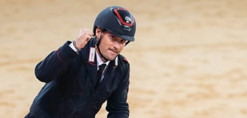 Roberto Previtali sul podio nella 145 di Tetouan (CSI4*- W)