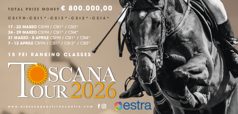 Toscana Tour 2026: la 20ª edizione del grande salto ostacoli torna ad Arezzo