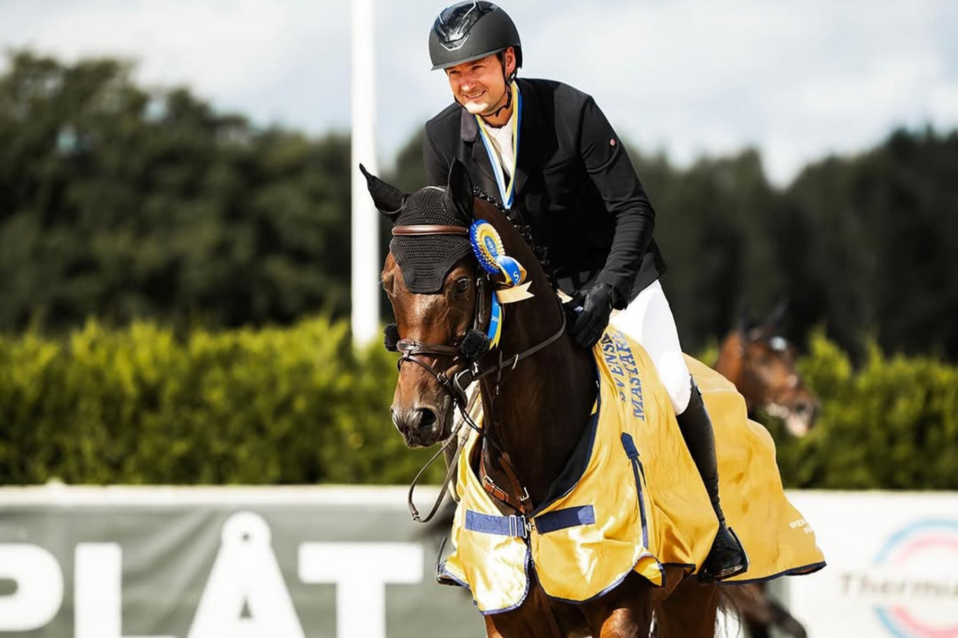 Riccardo Pisani sul podio del GP di Gorla Minore (CSI3*)