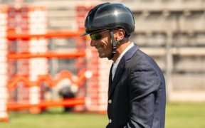 Matteo Checchi sul podio nel GP di Busto Arsizio (CSI2*)