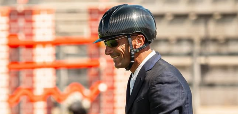Matteo Checchi sul podio nel GP di Busto Arsizio (CSI2*)